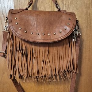 Steve Madden fringed shoulder strap bag